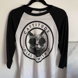 Catitude Baseball Tee 3/4 Sleeve